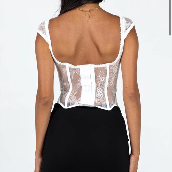 LIONESS SOME LIKE IT HOT LACE CORSET GHOST WHITE - Picture 3 of 5